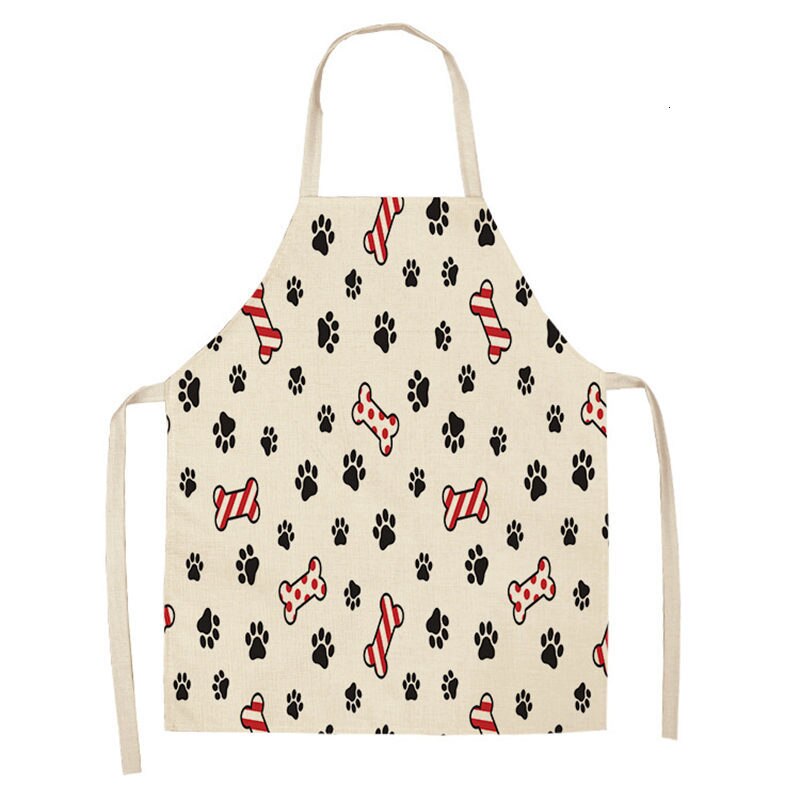 Bulldog Teckel Gedrukt Keuken Schort Voor Vrouw Mouwloos Katoenen Linnen Bib 53*65Cm Thuis Koken Bakken Schoonmaken Tool WQ0037: 2WQ-WQ0037-2