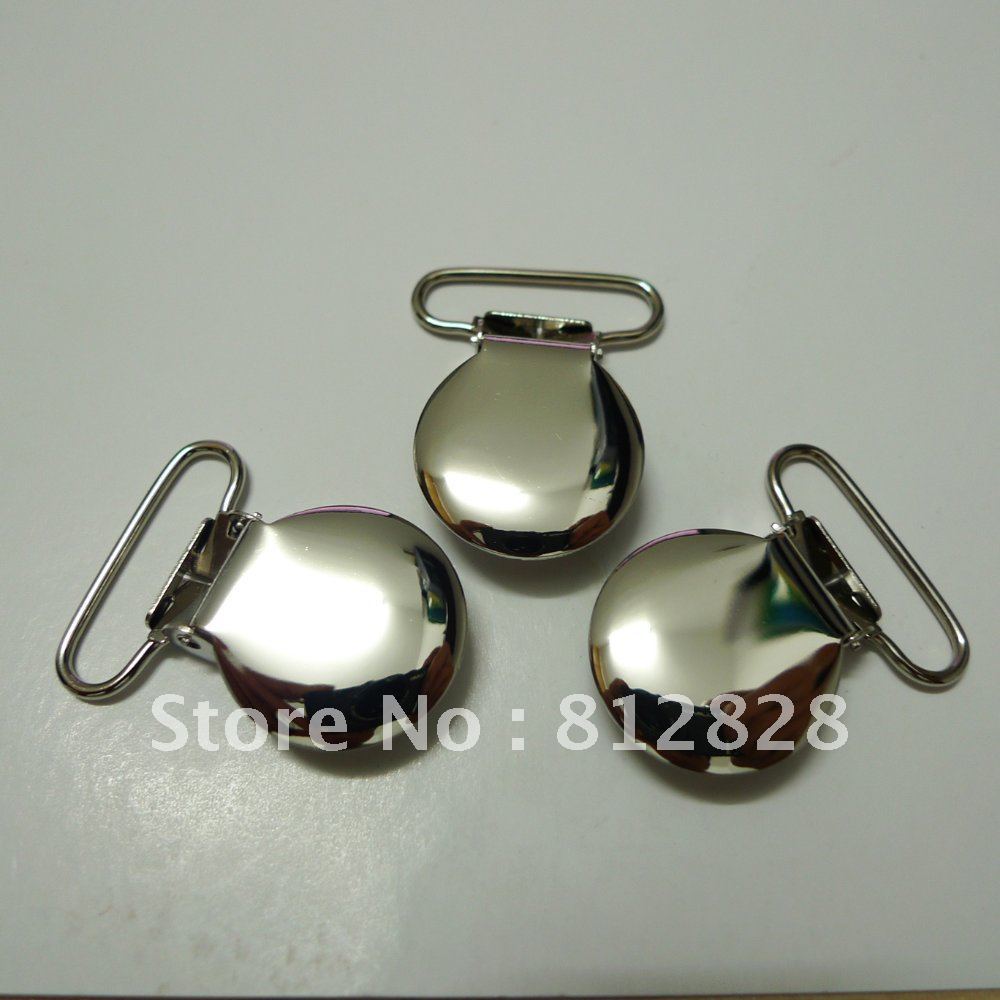 25pcs 1'' Inch 25mm Wide Silver Color Metal Suspender Clips Rack Plating