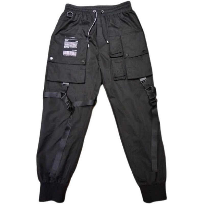 Techwear – pantalon Cargo multi-poches pour hommes, avec rubans, Hip Hop, Streetwear, Goth Punk, Harajuku, survêtement décontracté