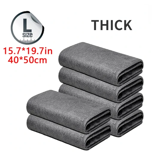 Paño mágico de limpieza engrosado, paños reutilizables de microfibra sin rastro para ventana de coche, trapos de limpieza de vidrio, toallas, herramientas de trapo de limpieza para el hogar: orange / 5 piezas