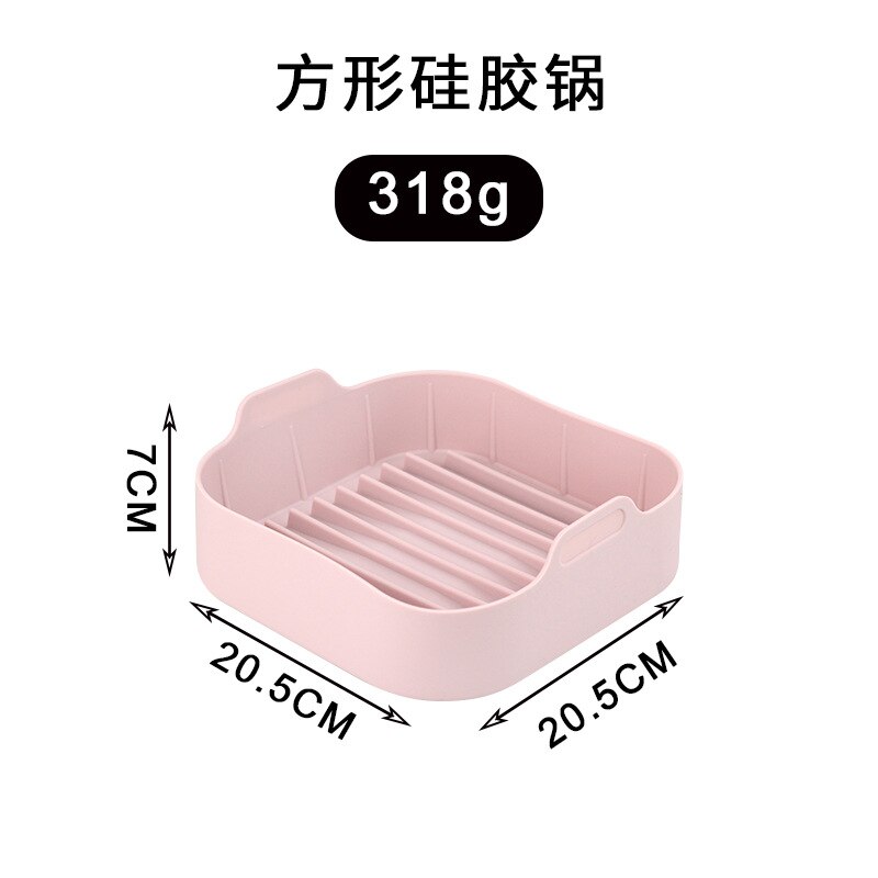 Air Friteuse Silikon Topf Grill Pan Reusable Silikon Topf Backblech Multifunktionale Silikon Pad Zubehör Kuchen Backen Pfannen: Type 1-Pink Square