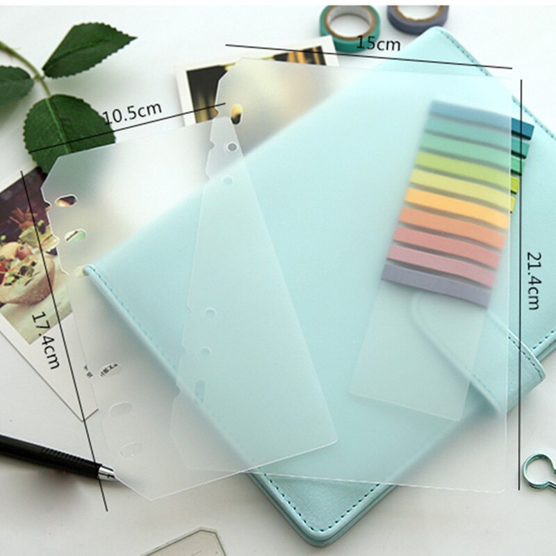 2pc spiral  a5 a6 a7 pp transparent pärm, helt enkelt spiral anteckningsbok planerare inre pärm indexavdelare padfolios, gör-det-själv-tillbehör