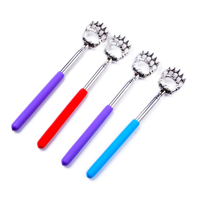 Practical Handy Stainless Pen Clip Back Scratcher Telescopic Pocket Scratching Massage Kit Bear Claw Back Scratcher For Massage