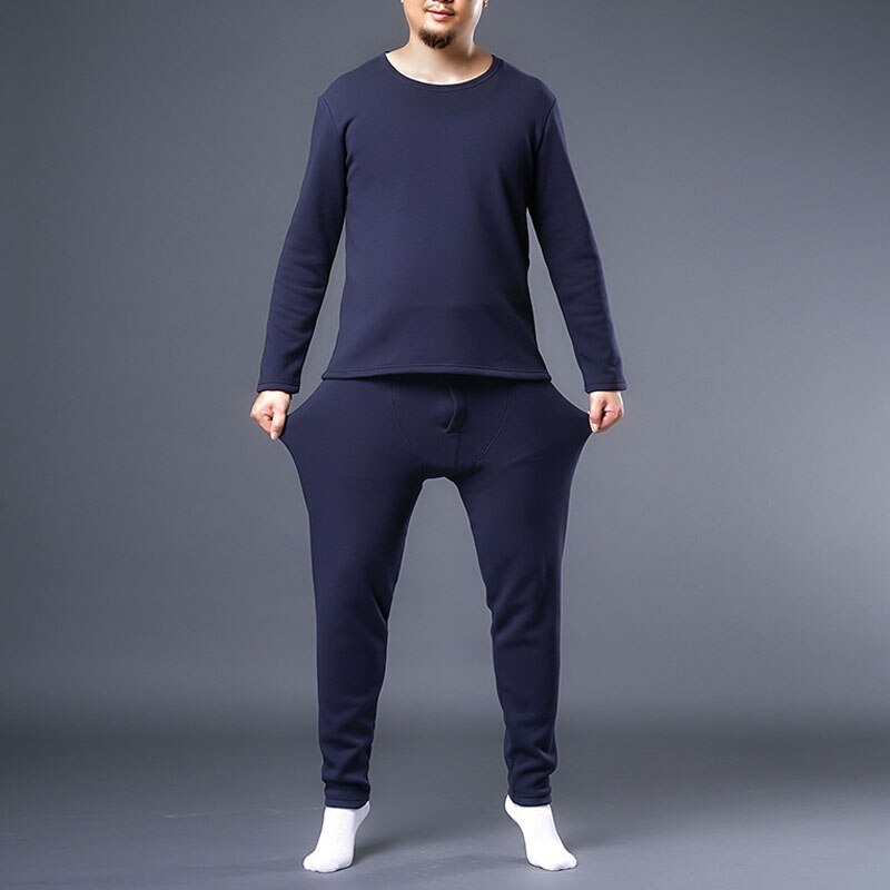 Winter thermal underwear 9XL Bust 165cm 5XL 6XL 7XL 8XL Plus size Fleece large size men long johns