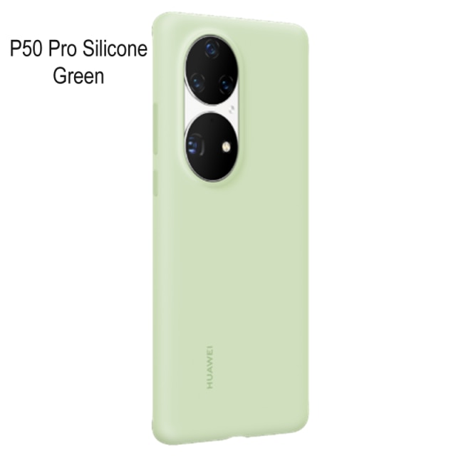Originele Huawei P50 Pro Siliconen Case Cover Vloeibare Siliconen Luxe Case Met Microfiber Binnenkant Beschermende Shell Voor P 50 Pro: green