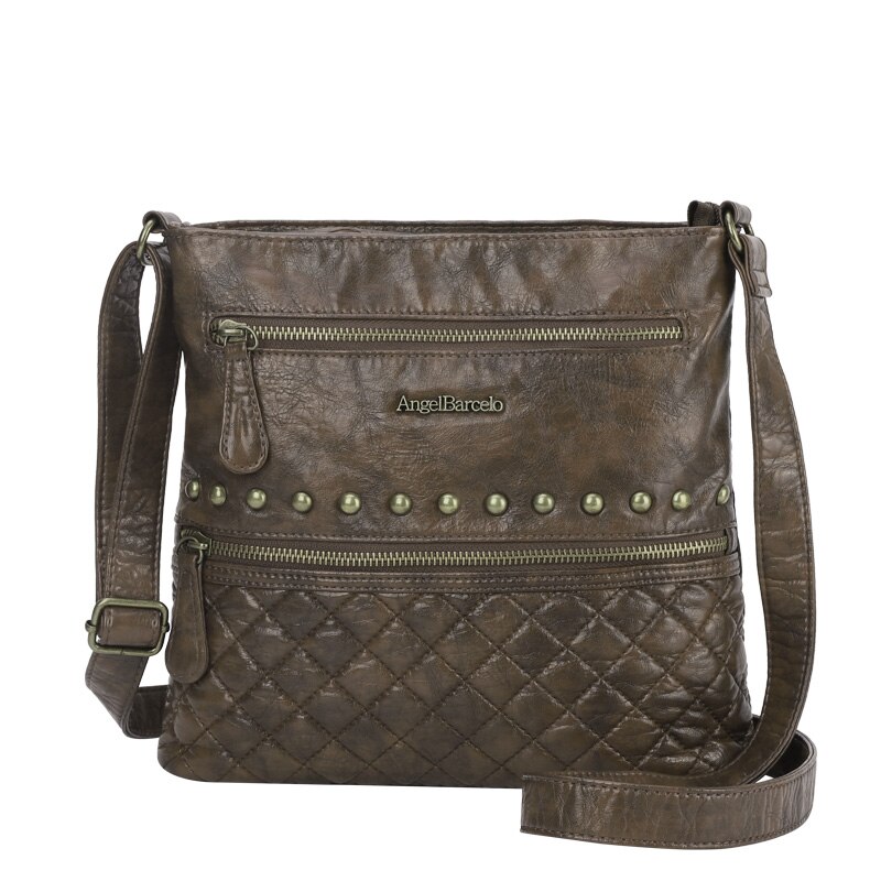 Angelo Barcelo Delle Donne Dell'annata Crossbody Sling Bag: Khaki