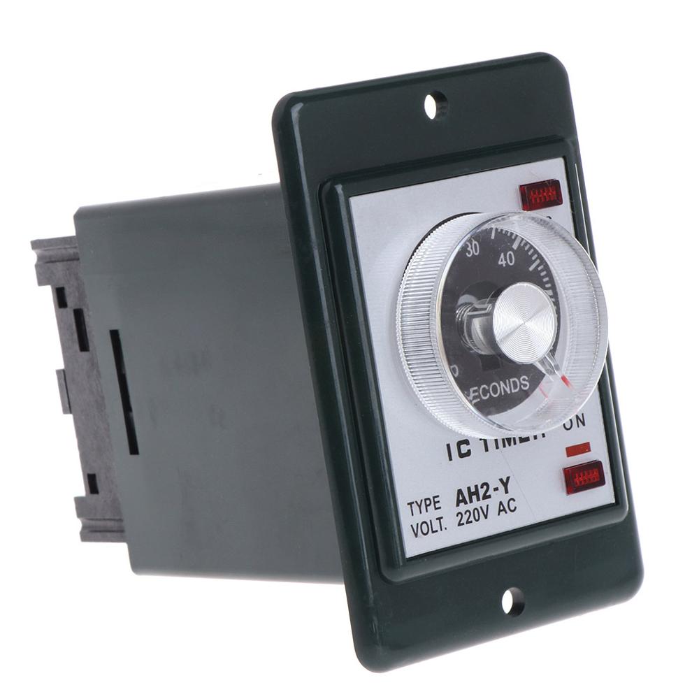 0-60 seconds/minutes Power On Delay Timer Relay With Socket Base AC 220V AH2-Y Time Switch: 0-60 seconds