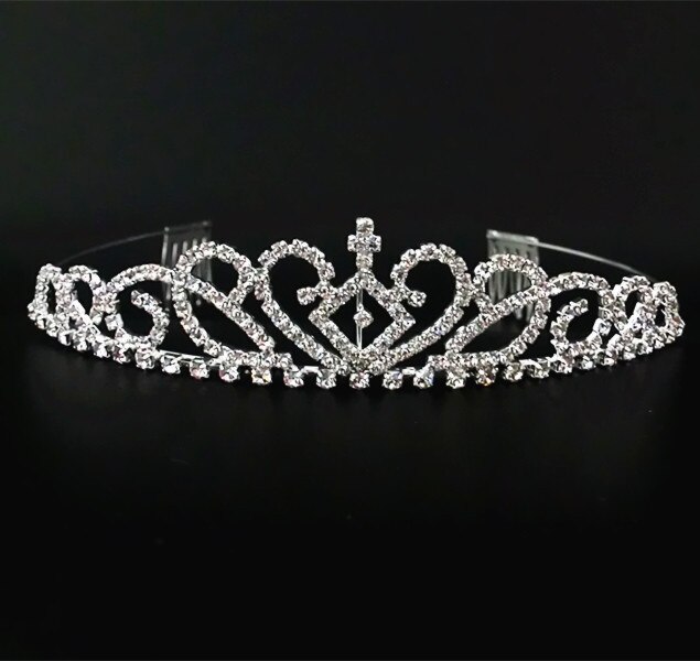 Pearl Inlaid Crowns Tiaras Bridal Wedding Jewelry Accessories Princess Birthday rhinestone Crystal Tiara: 12