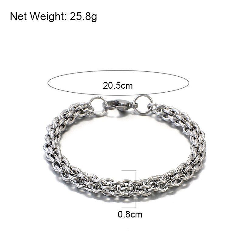 Flashbuy Simple acier inoxydable chaîne Bracelets pour femme hommes classique métal unisexe Punk Bracelets bijoux offre spéciale
