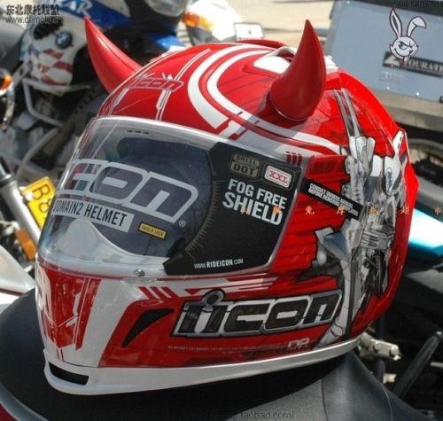 estilo Punk casco de la motocicleta decoración del palo del cuerno del diablo para el casco