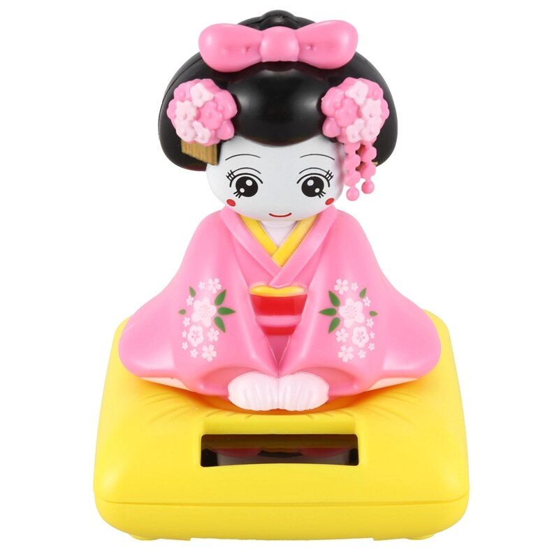 Solar Powered Bobblehead Spielzeug Figur, Japanischen Kimono Maiko Geisha