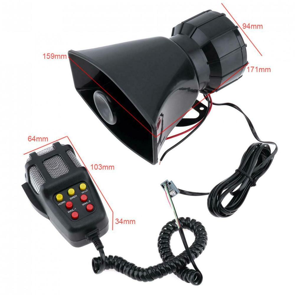 100W 12V 7 Tone Sound Emergency Siren Car Horn Loud Speaker Car Truck Police Fire Air bugle PA Speaker with MIC Car Accessories