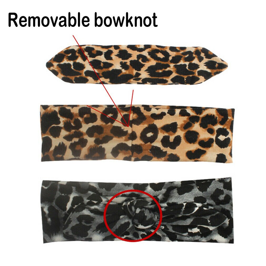 Accesorios para niños, niñas bebé niño pequeño turbante de leopardo extraíble con lazo anudado, sombrero, sombrero, banda para el pelo, diadema, para bebés,