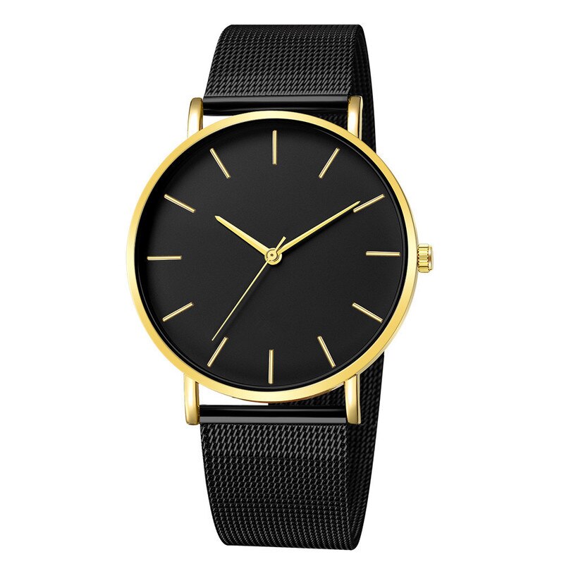 Minimalistisk ur reloj hombre ure til mænd relogio masculino montre homme man orologio uomo herre relojes para horloges mannen: Sort guld