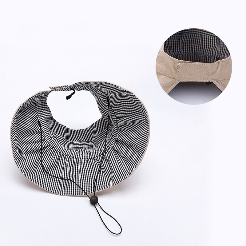 Chapeau d'été pour bébé fille, casquette Double face pliable pour bébé, chapeau seau en coton réglable pour enfants, chapeaux de soleil avec corde à vent,