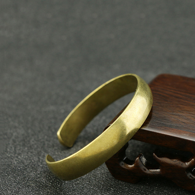 Vintage kobber blanke geometriske åbning armbånd smykker til kvinder messing enkle justerbare armbånd antikke armbånd