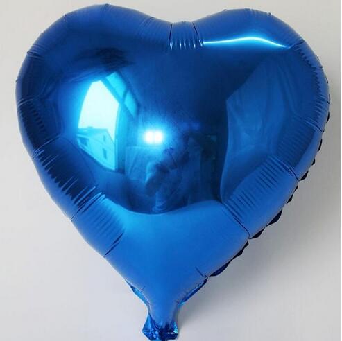 20 stk/parti 18 tommer hjerteformede ballon helium balloner folie bryllup fødselsdagsfest dekorationer børn event fest forsyninger: Blå