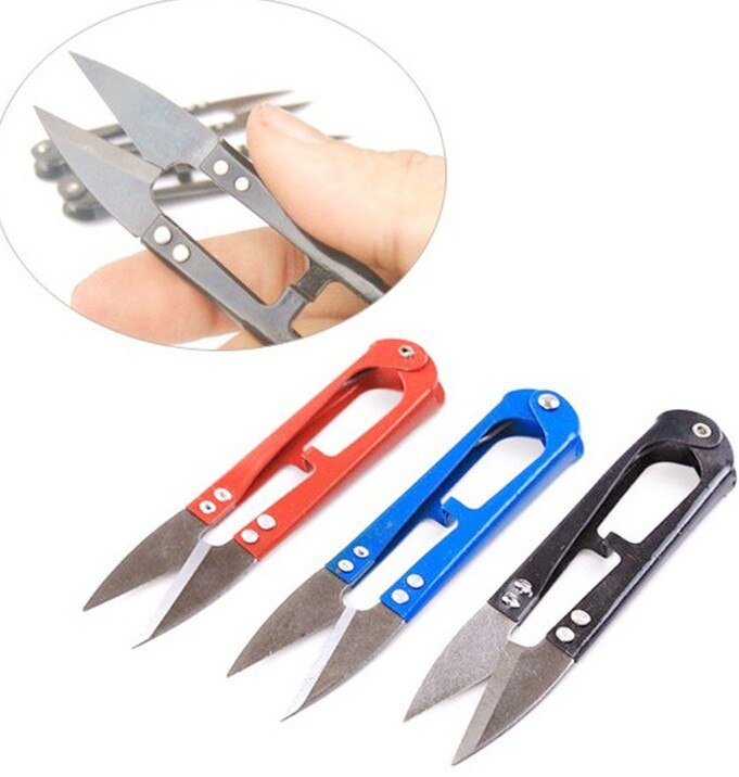 1Pc Multicolor Trimmen Naaien Schaar Tangen U Vorm Clippers Garen Rvs Borduurwerk Ambachtelijke Schaar Tailor