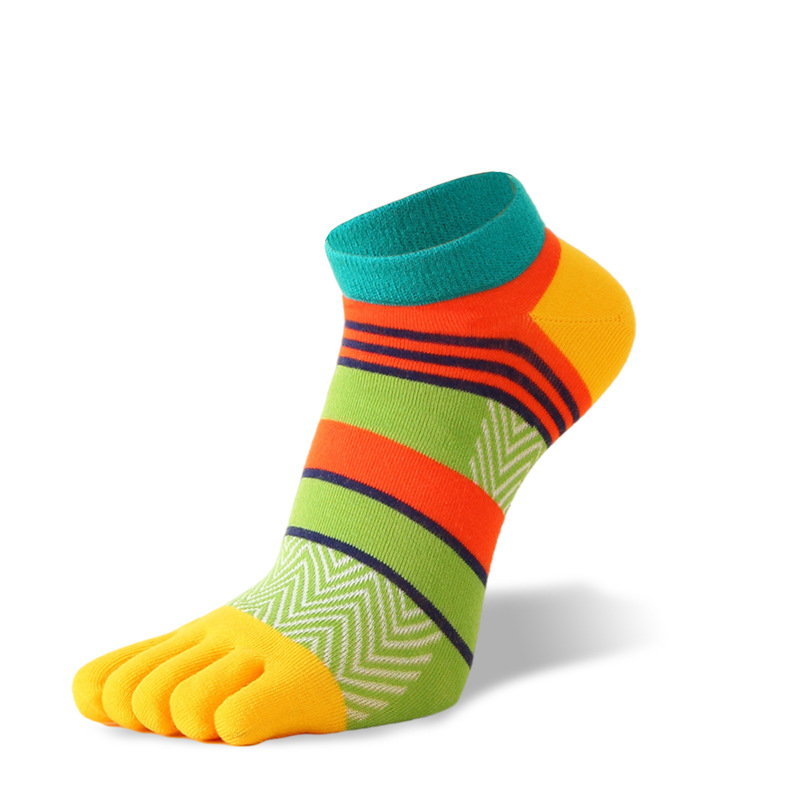 5 pares de calcetines con los dedos de los pies algodón brillante de malla de Color vibrante muy buen elástico lindo tobillo calcetines de cinco dedos de: 3