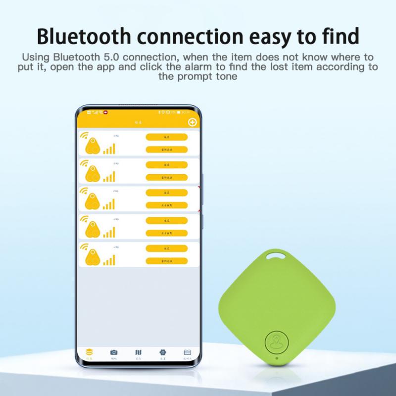 Bluetooth locator app positionssökning smart tracker diamantformad anti-förlust enhet tvåvägs objekt hitta funktion larm