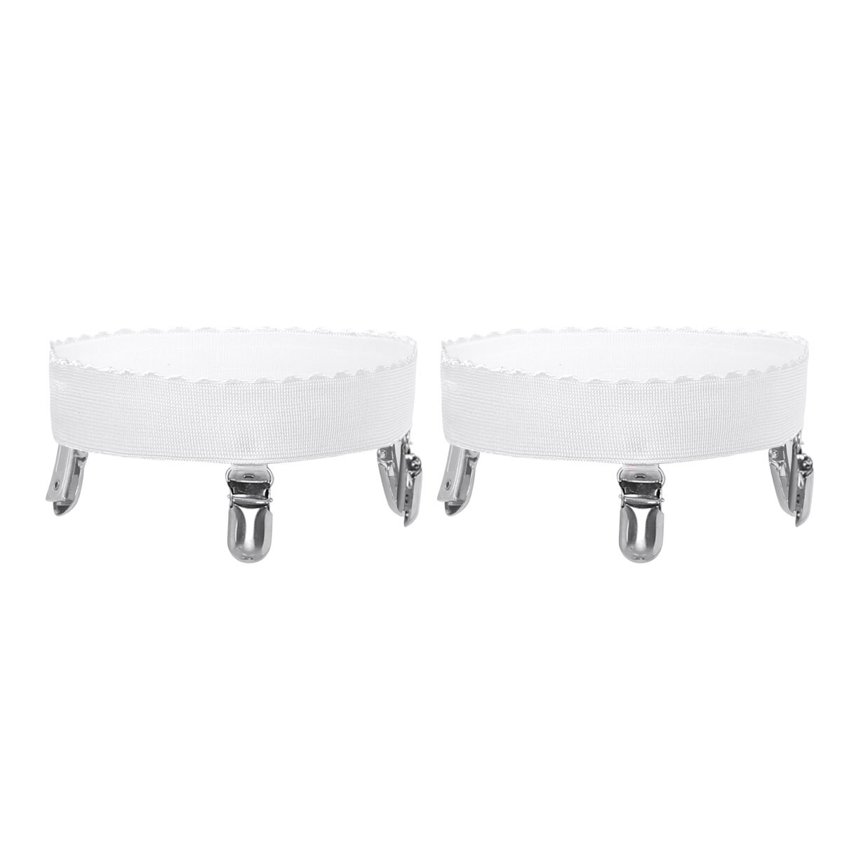 1 paar antislip elastische kousenbanden voor dames, hoge dijen, harnas, kousenhouder, nachtclub, feestsluiting met eendenmondklemmen: Wit / M