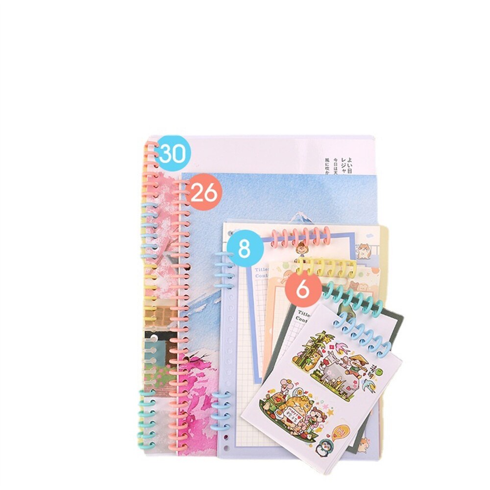 2pcs 30-hole Binding Strip Diameter 12mm Loose-leaf Ring for Book Paper Binding Cropable Plastic Binding Strips Office Supplies