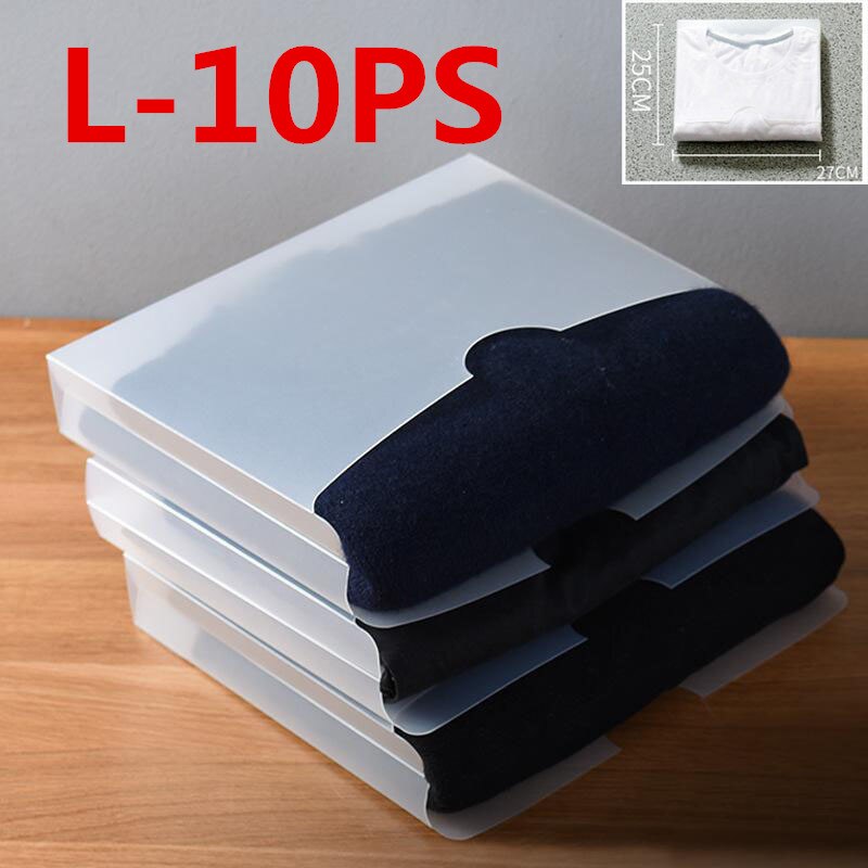 Magisk tøj mappe skab doven foldebræt støvtæt voksent barn skjortebukser pladsbesparende garderobe efterbehandling rack organizer: 10pc- l
