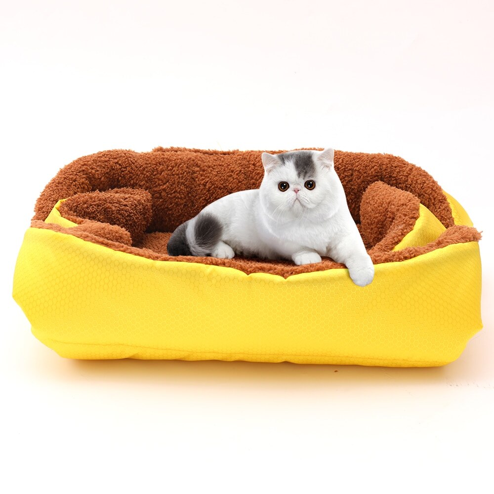 Ciepłe łóżko dla kota łóżko dla psa dom wodoodporne gniazdo dla obroża dla kociaka pieska artykuły dla zwierząt miękki polarny zwierzęta placki kot ciepłe łóżko