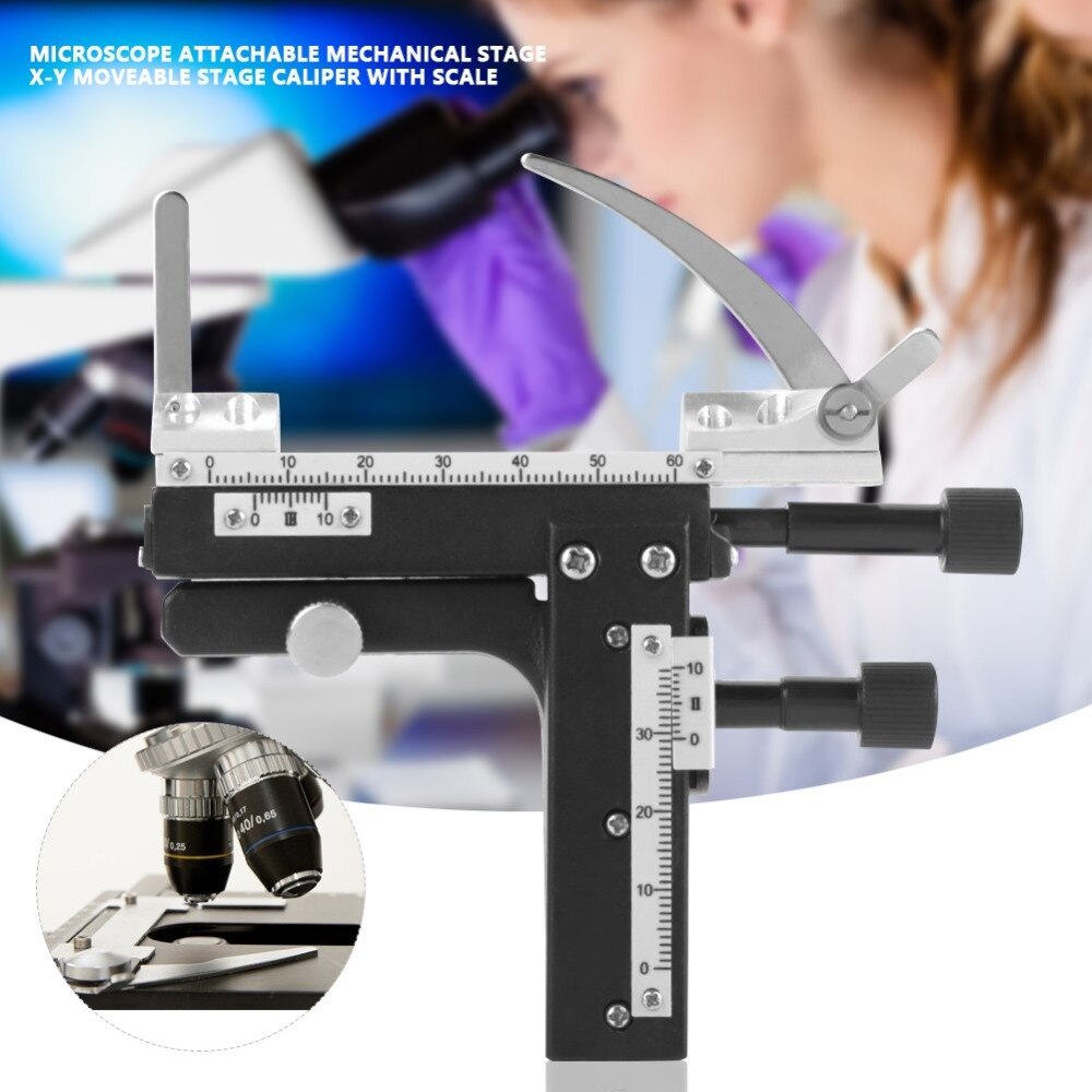 Microscoop Attachable Kruistafel X-Y Beweegbare Podium Remklauw Met Schaal Voor Microscoop Remklauwen
