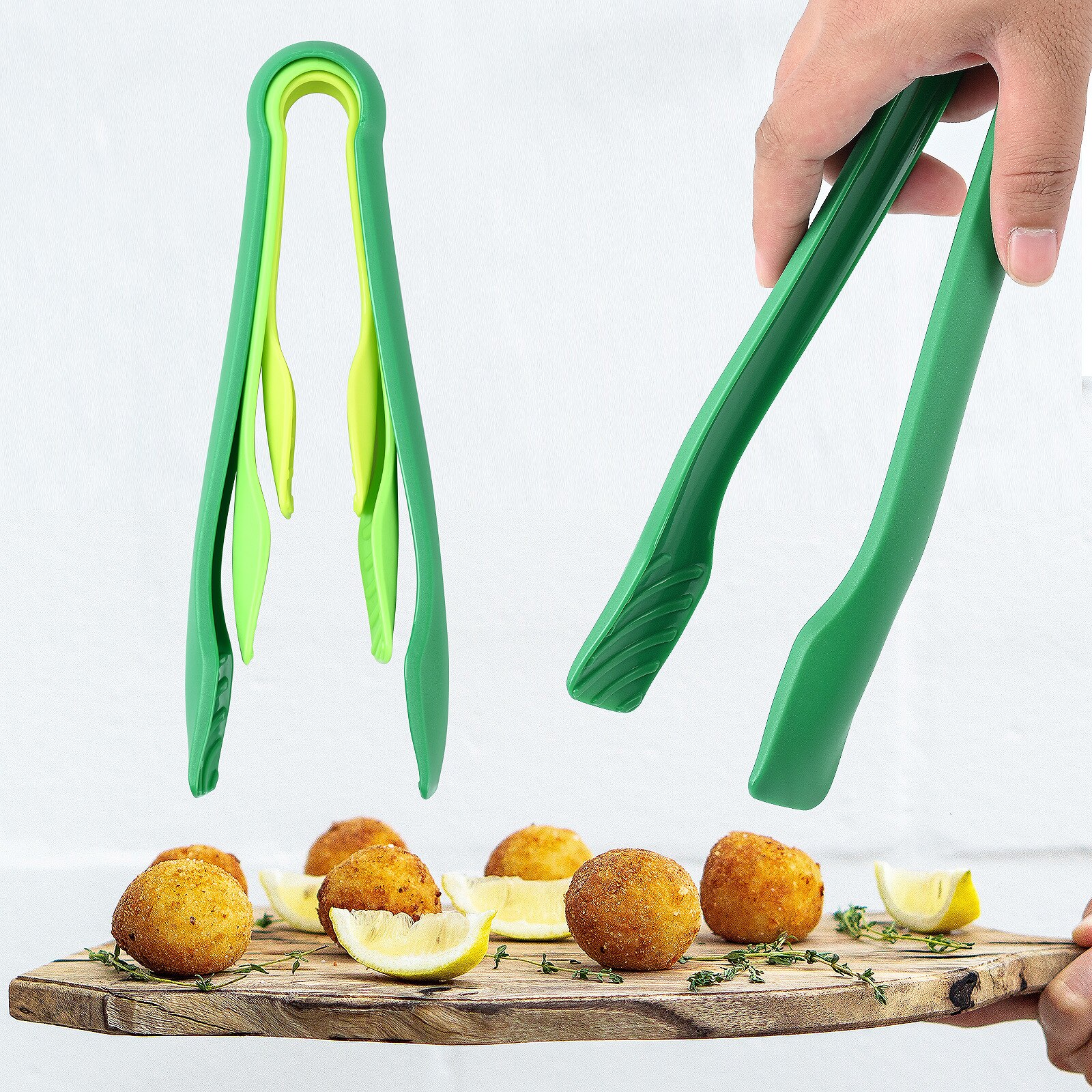 Pinzas multifuncionales antiadherentes 3 en 1 para comida, pinzas para ensalada frita, espátula para tortilla, Pizza, barbacoa, cocina