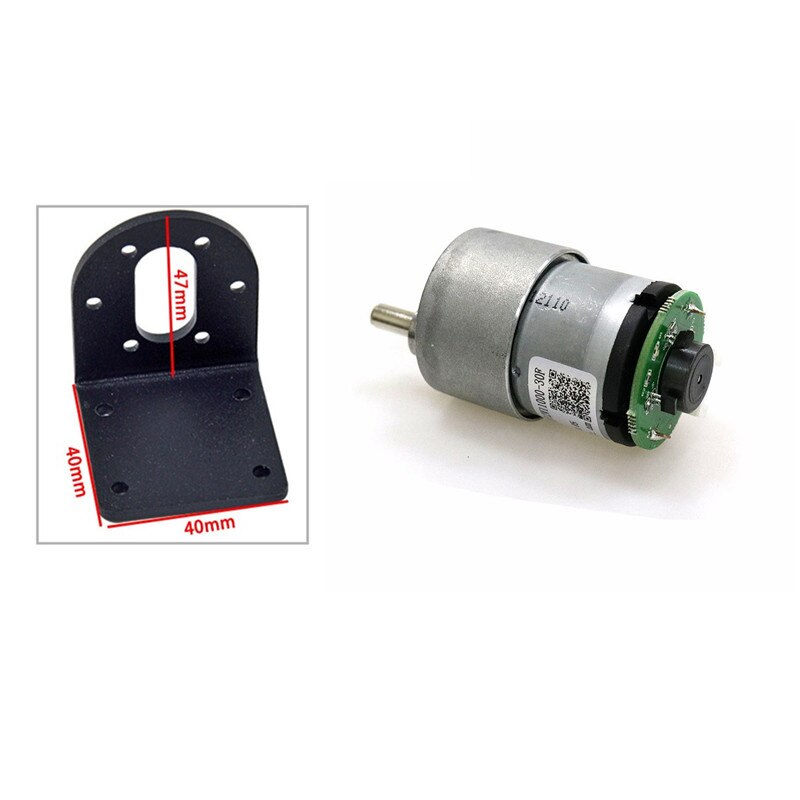 DT37GB-520 reductor de par alto AB Motor DC de fase Dual con codificador Hall para piezas de Robot DIY de coche inteligente: motor and braceket