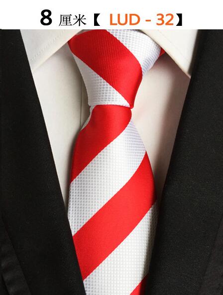 Ricnais – cravate en soie tissée Jacquard pour hommes, 8cm, rayée, costume d'affaires pour fête de mariage, tendance, 100%
