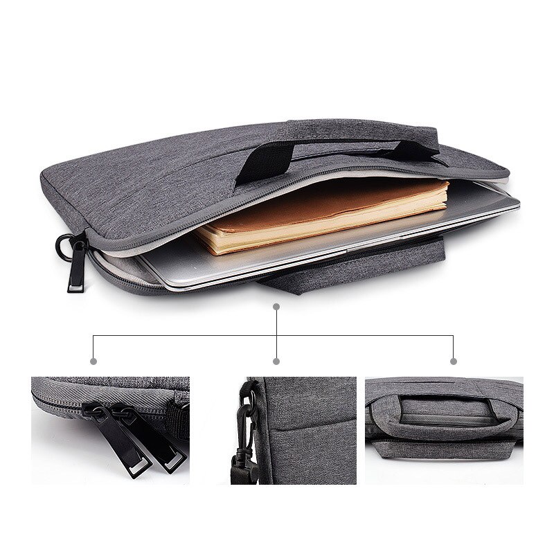 Men's Women's Shockproof Briefcase Laptop Bag Documents Cell Phone Storage Shoulder Tote Crossbody Travel Office Business Pouch