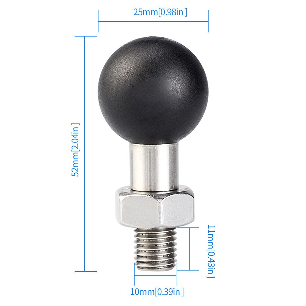 Ball Kopf Adapter M8 M10 Gewinde Schraube für RAM montieren Motorrad Lenker Basis U Bolzen Fahrrad Reiten Aktion Kamera Teile: M10
