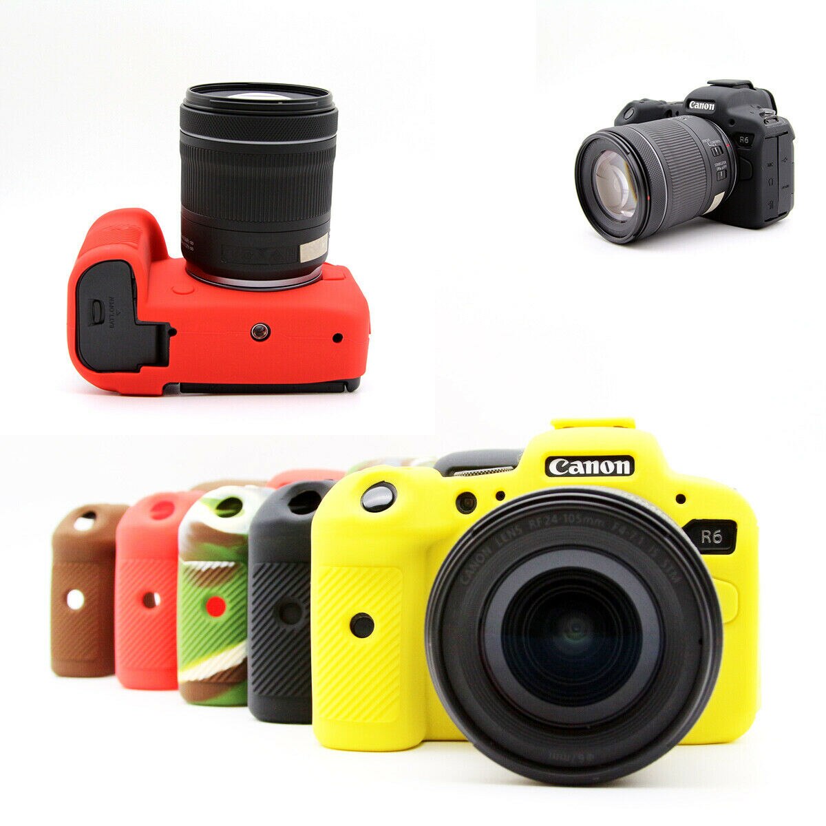Étui en Silicone pour appareil photo Canon EOS R6, housse de protection pour appareil photo sans miroir