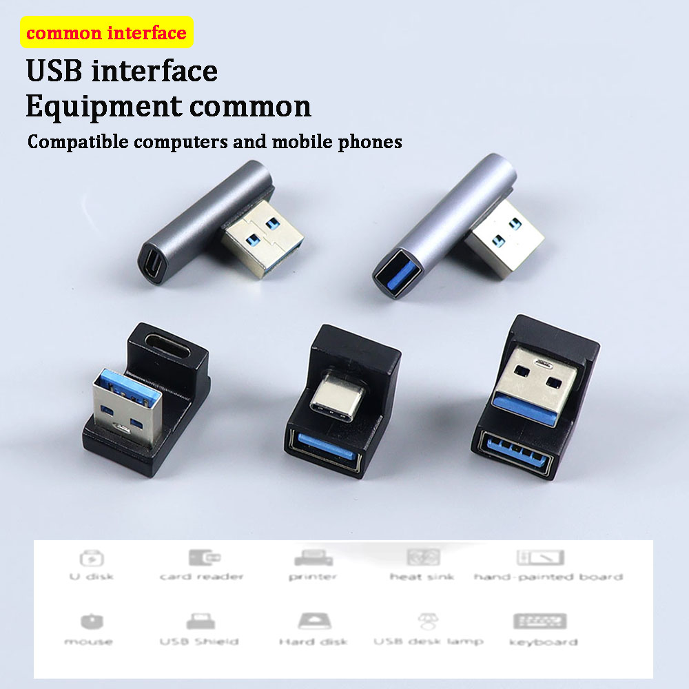 90/180 -graders vinkel c-adapter c usb c otg till usb-omvandlare u-formad usb -c 3.0 -kontakt för android-dator, telefon, surfplatta