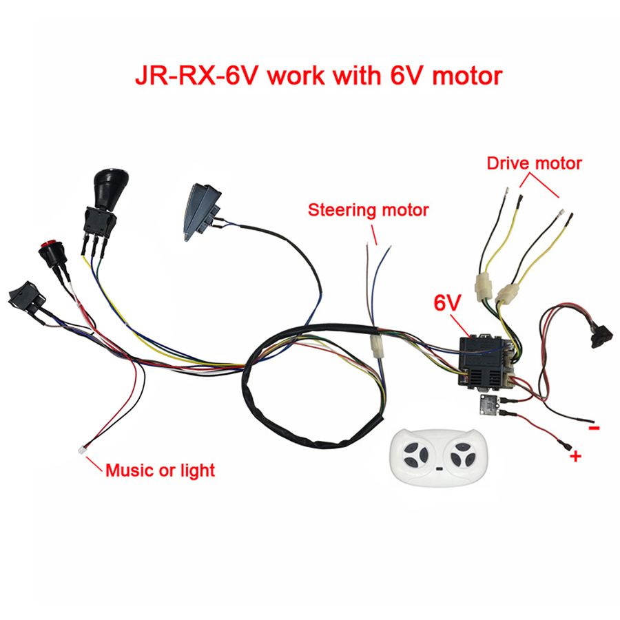 Coche eléctrico para niños DIY modificado, kit de cables y interruptor con control remoto Bluetooth 2,4G y controlador para coche eléctrico de bebé hecho a sí mismo: Azul marino