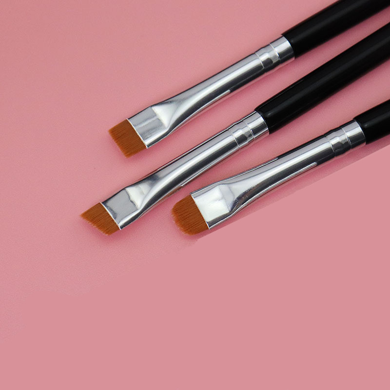 Flacher Augenbrauenpinsel, ultradünne Augenbrauen, machen-hoch-Pinsel, Eyeliner-Pinsel, dünner Eyeliner, Augenbrauenkontur, Concealer, Schönheitspinsel-Werkzeug: Gold