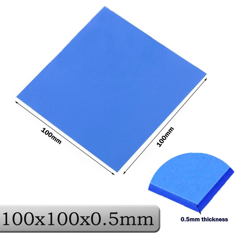 2pcs Gdstime 100mm x 100mm x 0.5mm 0.05cm Dikte Blauw Thermisch Geleidende Siliconen Pad