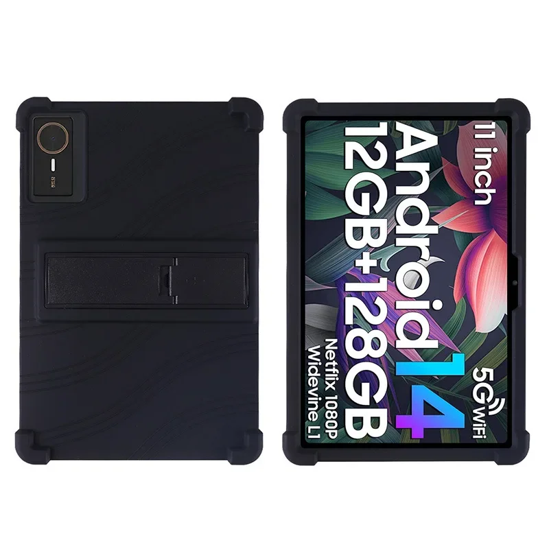 For Tecno MegaPad 11 10.95-inch Tablet with Multi-Angle Adjustable Stand Kid-Friendly Shockproof Case: black