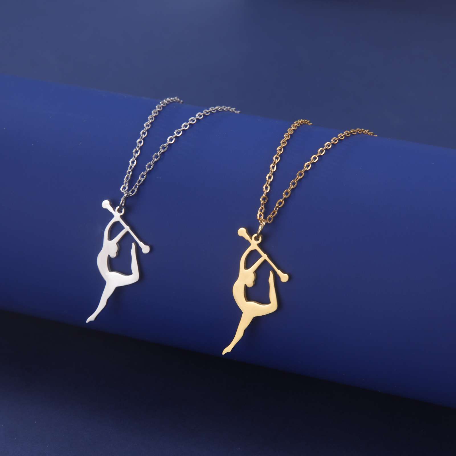 Teamer Gymnastics Necklace for Women Girls Sports Pendant Stainless Steel Jewelry Dancer Gymnast Birthday