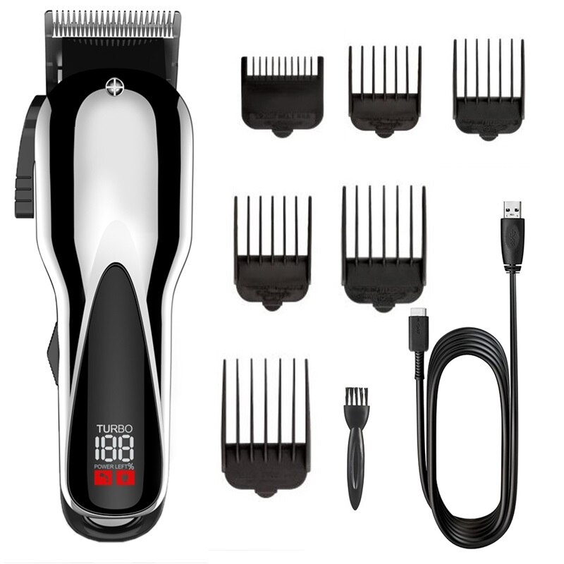 Turbo powerful hair clipper barber shop electric tapering hair trimmer for men rechargeable hair cutting machine