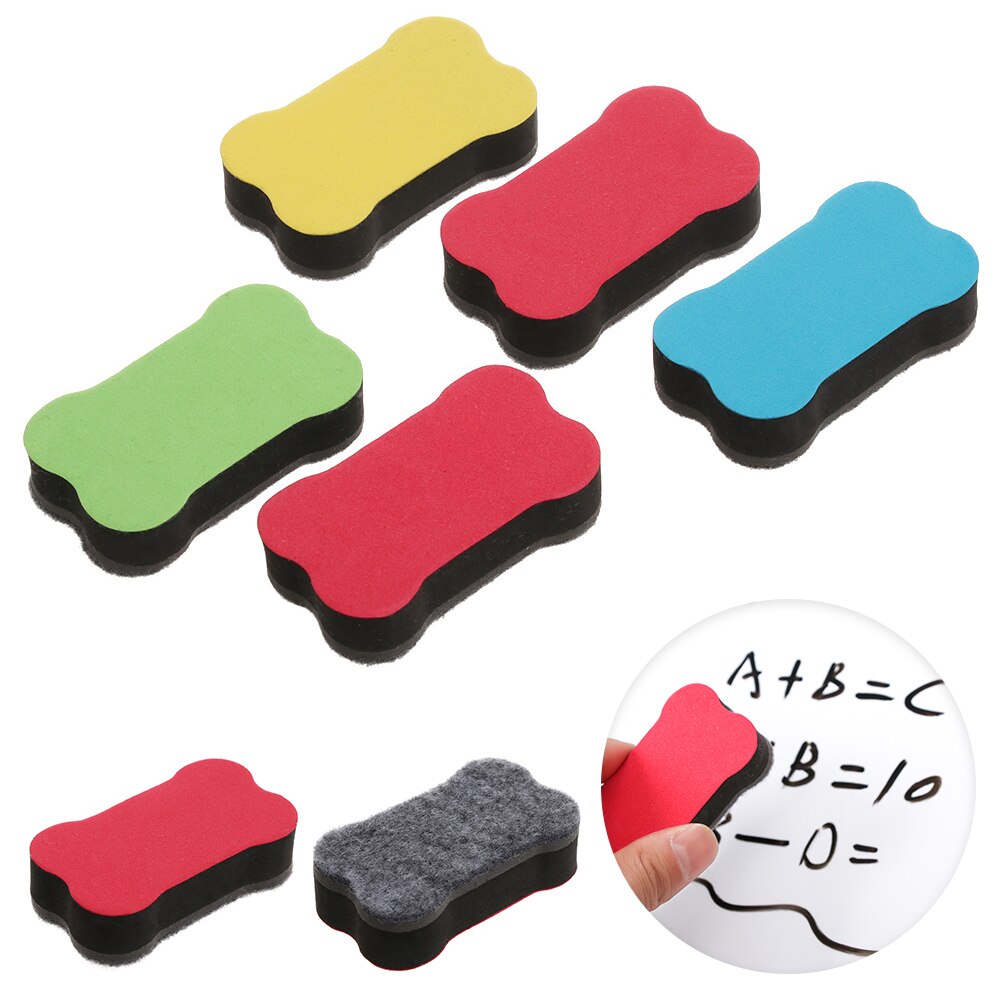 Cartoon Color Bone Blackboard Eraser Magnetic White Board Erasers School Office Supplies Whiteboard Marker Cleaner