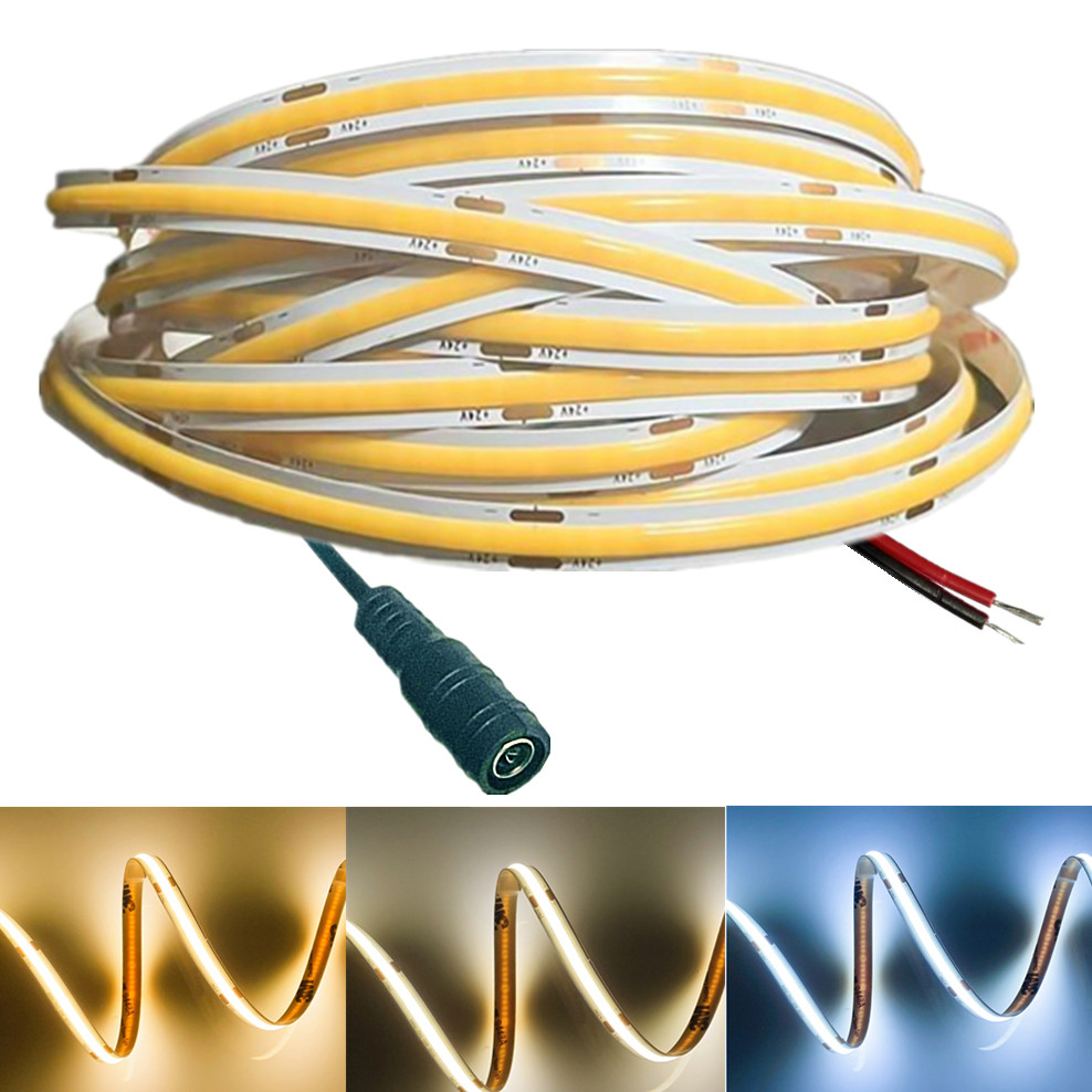 12V 24V Kolben LED Streifen Ultradünne 8MM Band Licht Mit DC Stecker/2Stift Draht Dimmbare lineare Beleuchtung Hohe Dichte Lampe Dekoration