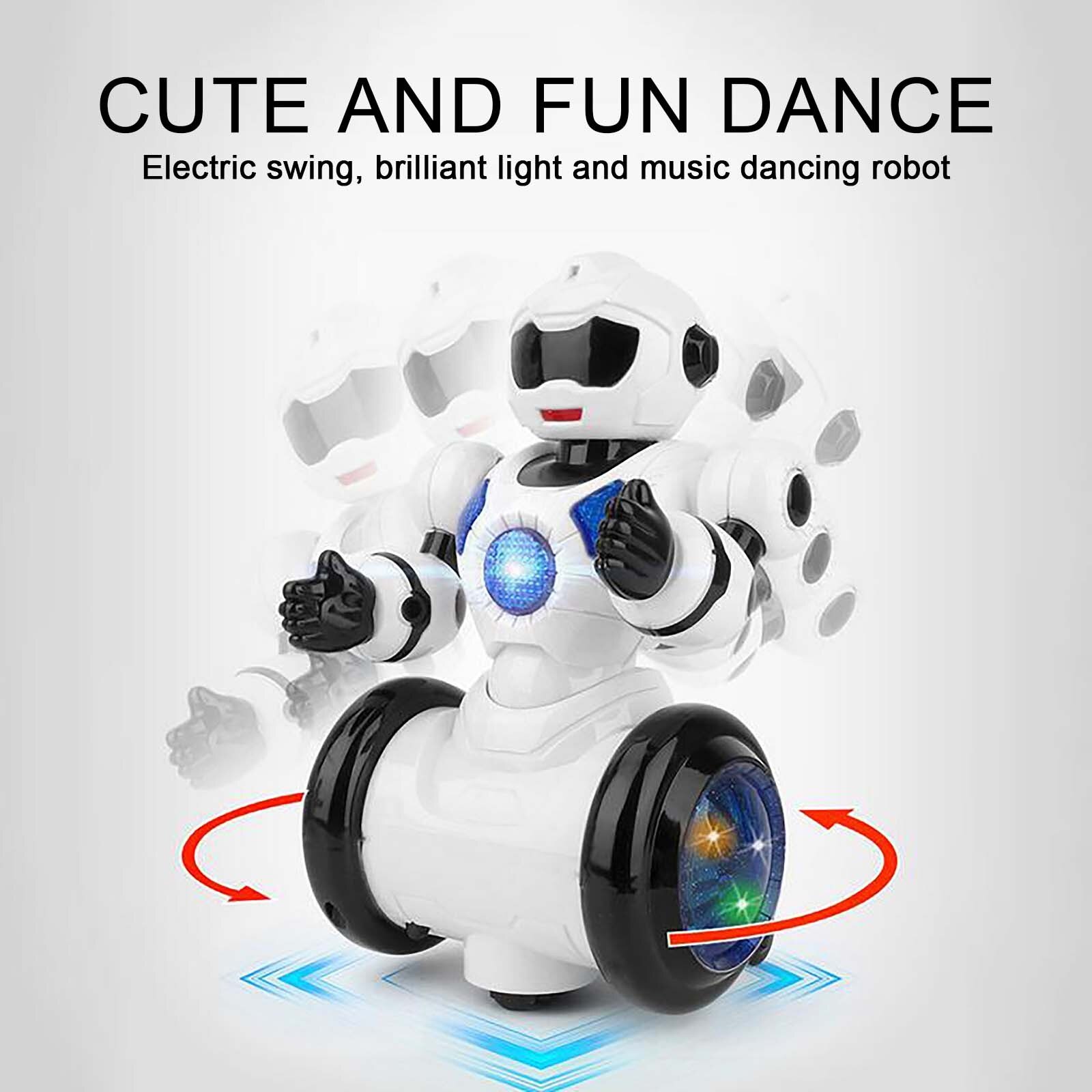 Robot da ballo elettrico per bambini giocattolo LED musica leggera abbagliante danza assemblare Robot per bambini regalo Robot de baile deslombrelli