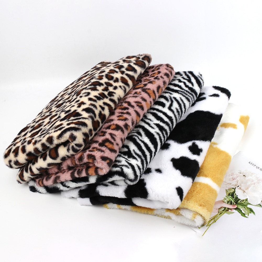 Leopard Flannel Sheet Faux Fur Fabric Cow Prints For Dress DIY Handmade Craft Supplies Needlework Sewing Materials 45*145cm/pc