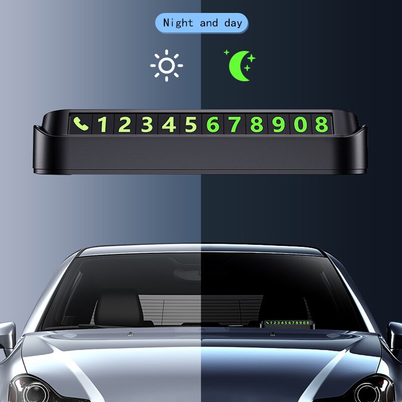 Multifunction Car Temporary Parking Card Phone Number Card Plate with Mobile phone stand Air Freshener Perfume Car Accessories