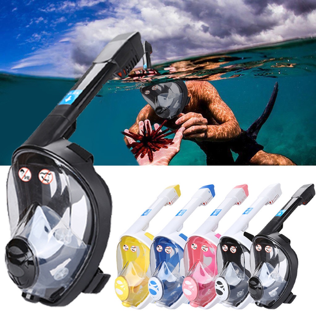 2020 New Scuba Diving Maschera Pieno Facciale Mare-view Snorkel Subacquea Anti-Nebbia Maschera Per Lo Snorkeling Nuoto Occhiali di Protezione per 180 °