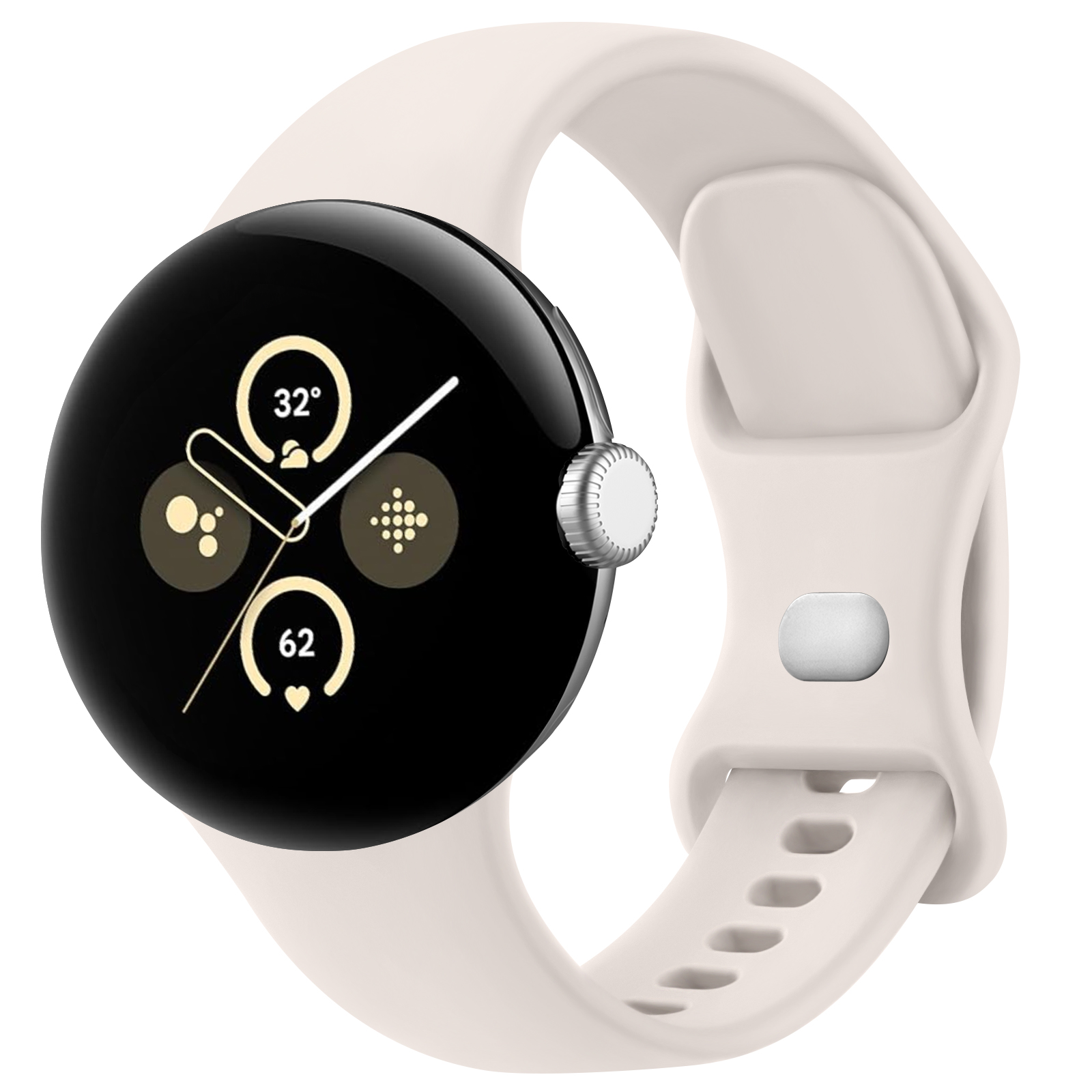 Silikonerem uden mellemrum til google pixel watch 2/1 armbånd correa smartwatch-tilbehør bælte til pixel watch 3 41mm sportrem: L / Hvid sort / 14mm