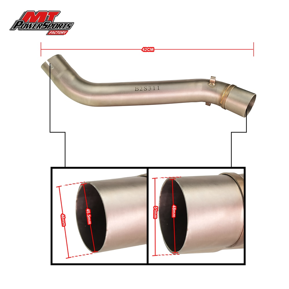 Motorcycle Exhaust Middle Pipe Link Pipe Slip On Section Muffler For HONDA VFR1200 Motobike